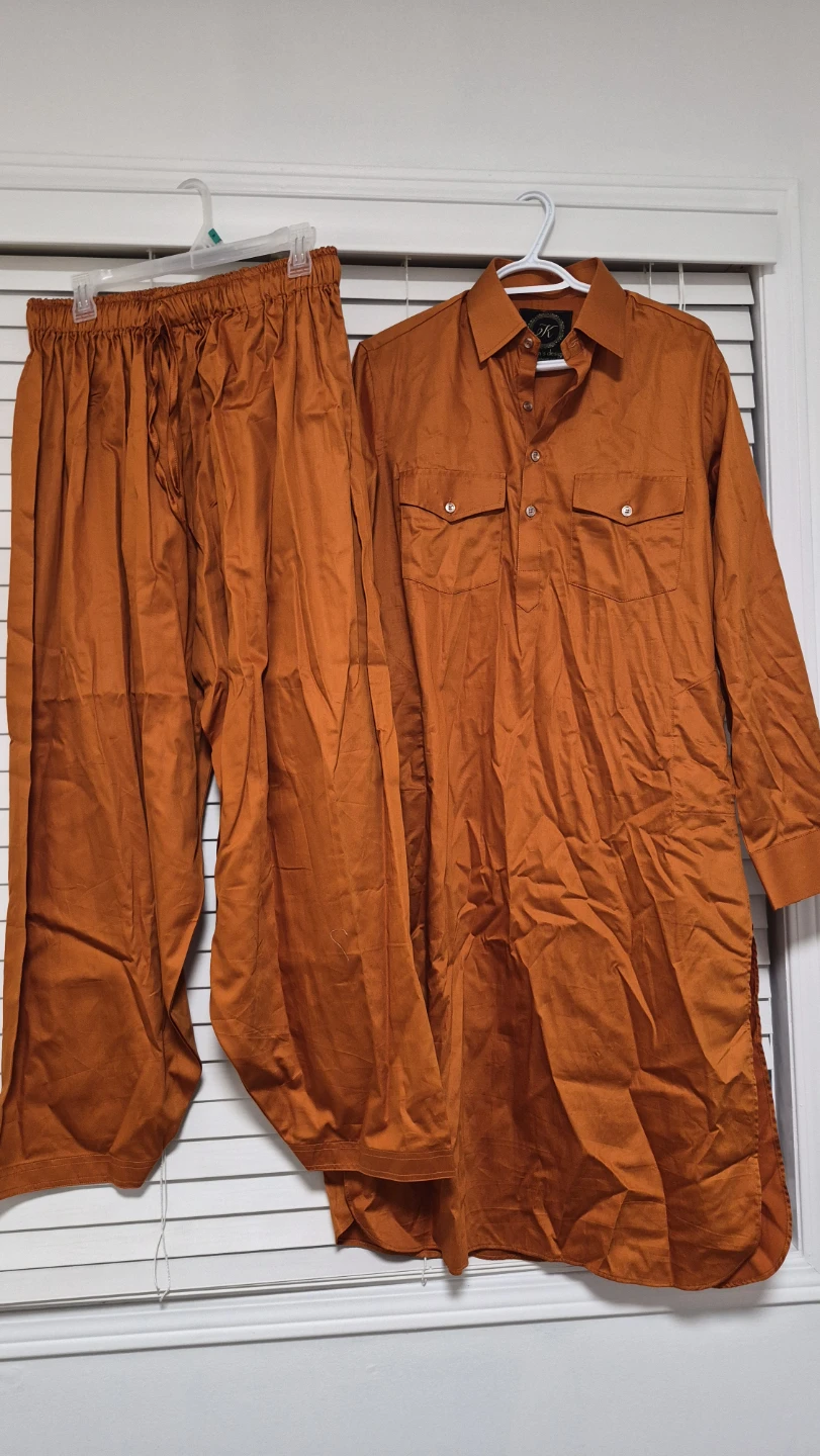 Orange Kurta Pajama Set - photo 4