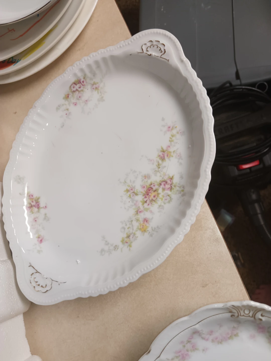 Vintage Floral Serving Platter