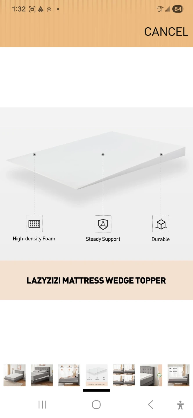 LAZYIZI Mattress Wedge Topper for Leg and Back Support - photo 4