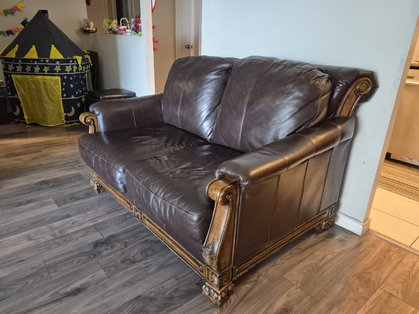 Ashley, 2 pieces Brown Genuine Leather Sofa and Armchair Set - photo 5