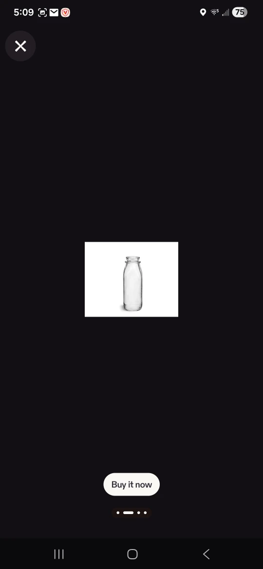 Glass Milk Bottle with Black Screw-On Lid - photo 2