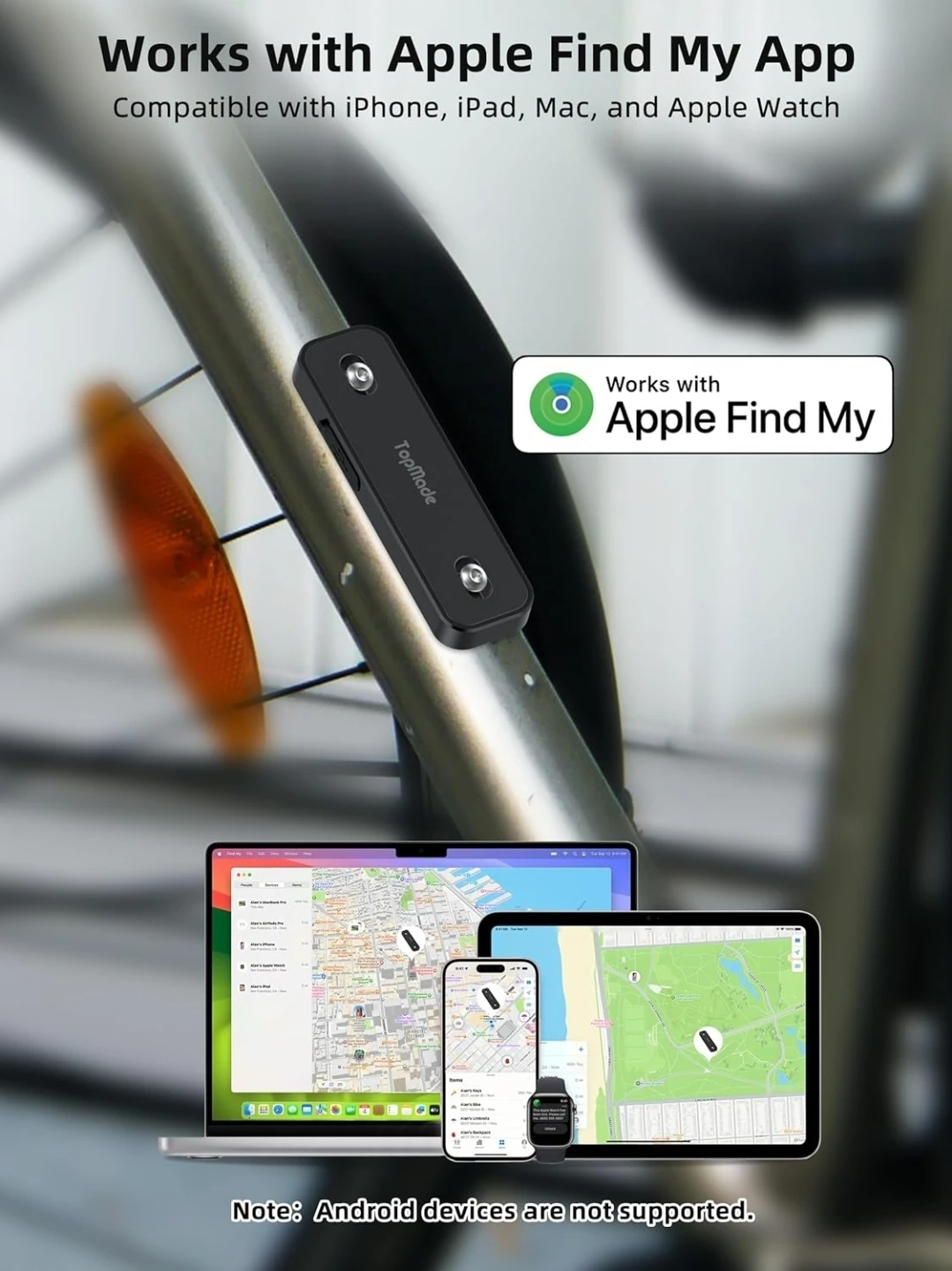 Bike GPS Tracker Compatible with Apple Find My | Anti-Theft - photo 4