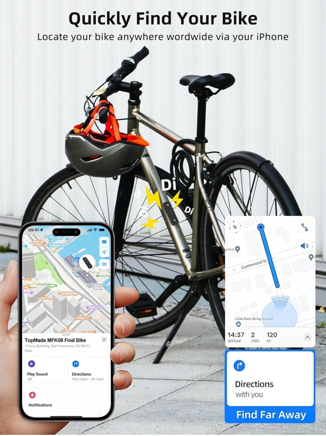 Bike GPS Tracker Compatible with Apple Find My | Anti-Theft - photo 5