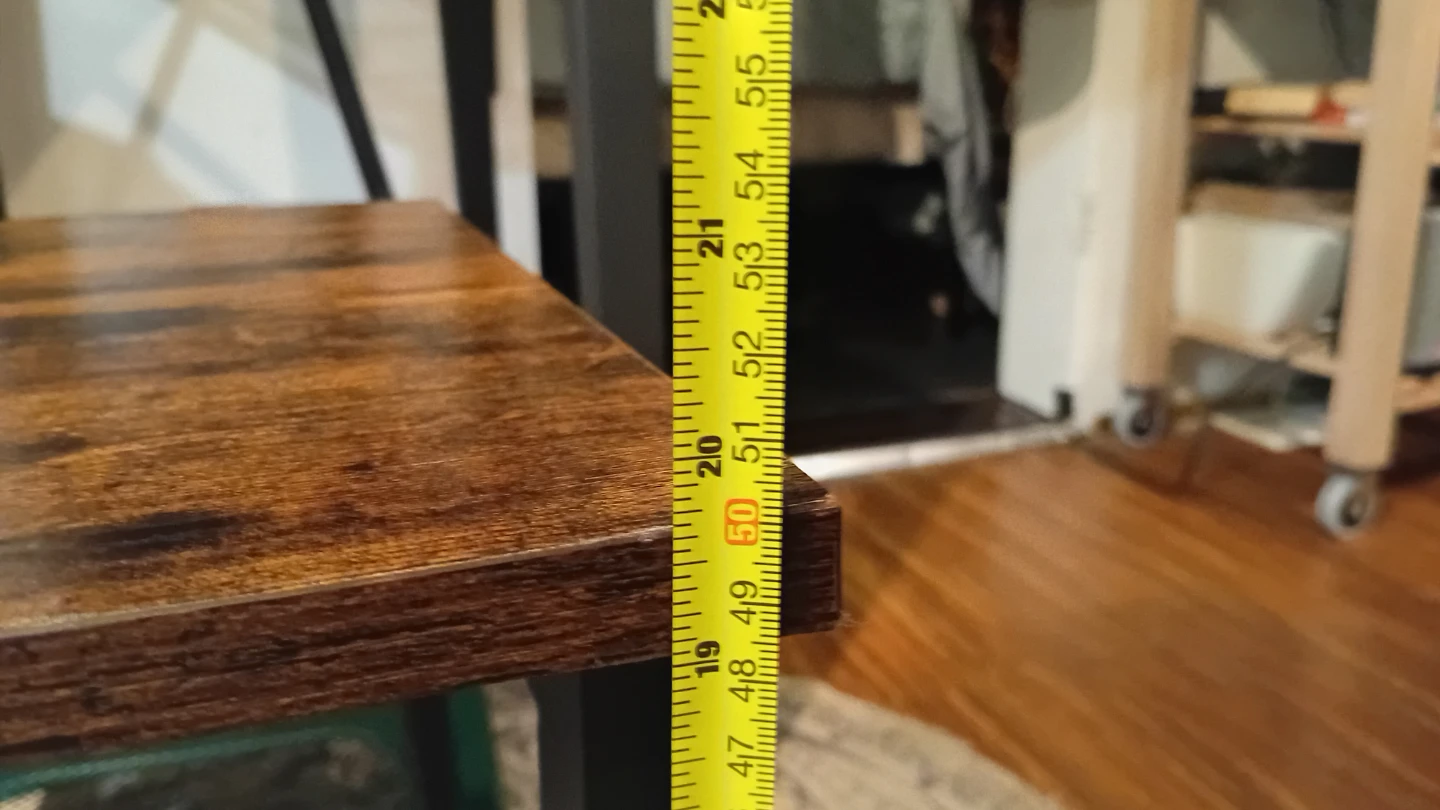 Rustic Wood Top Side Table with 2 Mesh Shelves - photo 4