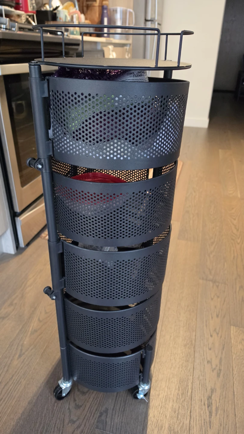 Black 5-Tier Rolling Storage Cart