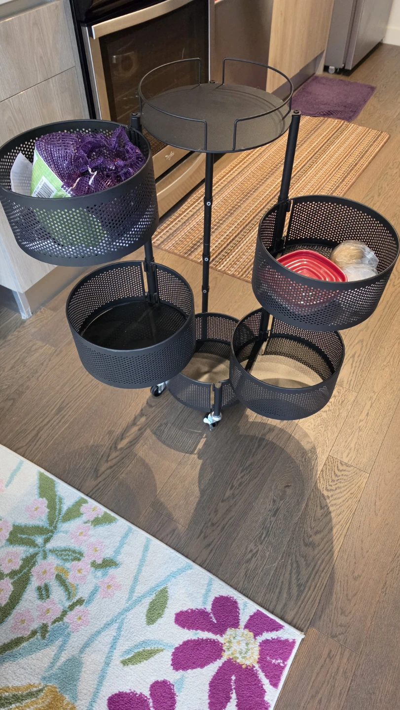 Black 5-Tier Rolling Storage Cart - photo 2
