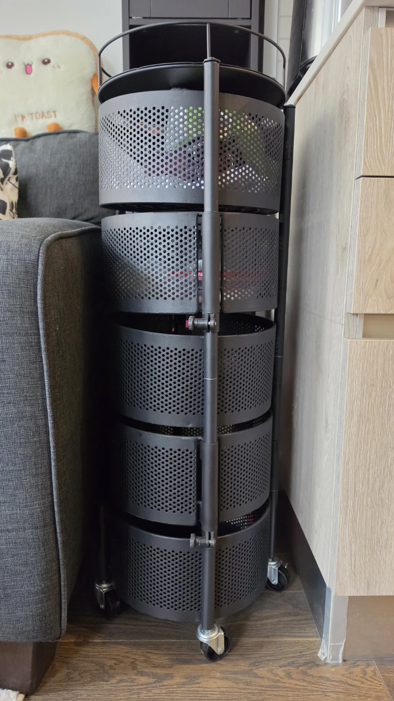 Black 5-Tier Rolling Storage Cart - photo 4