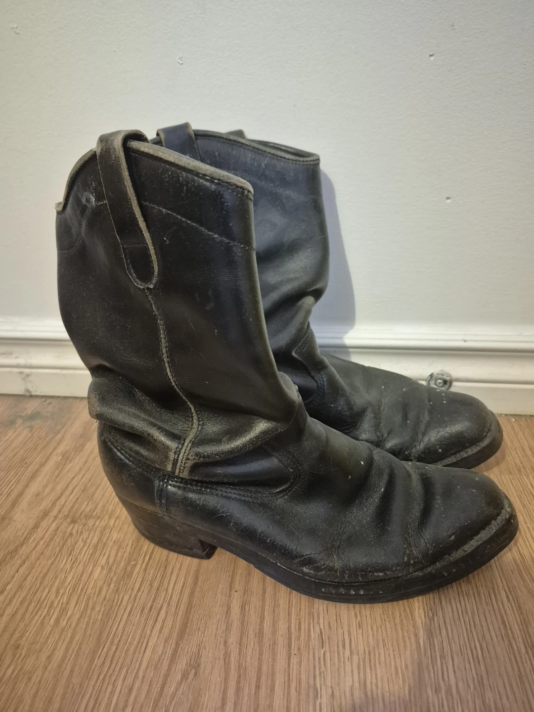 Black Leather Cowboy Boots