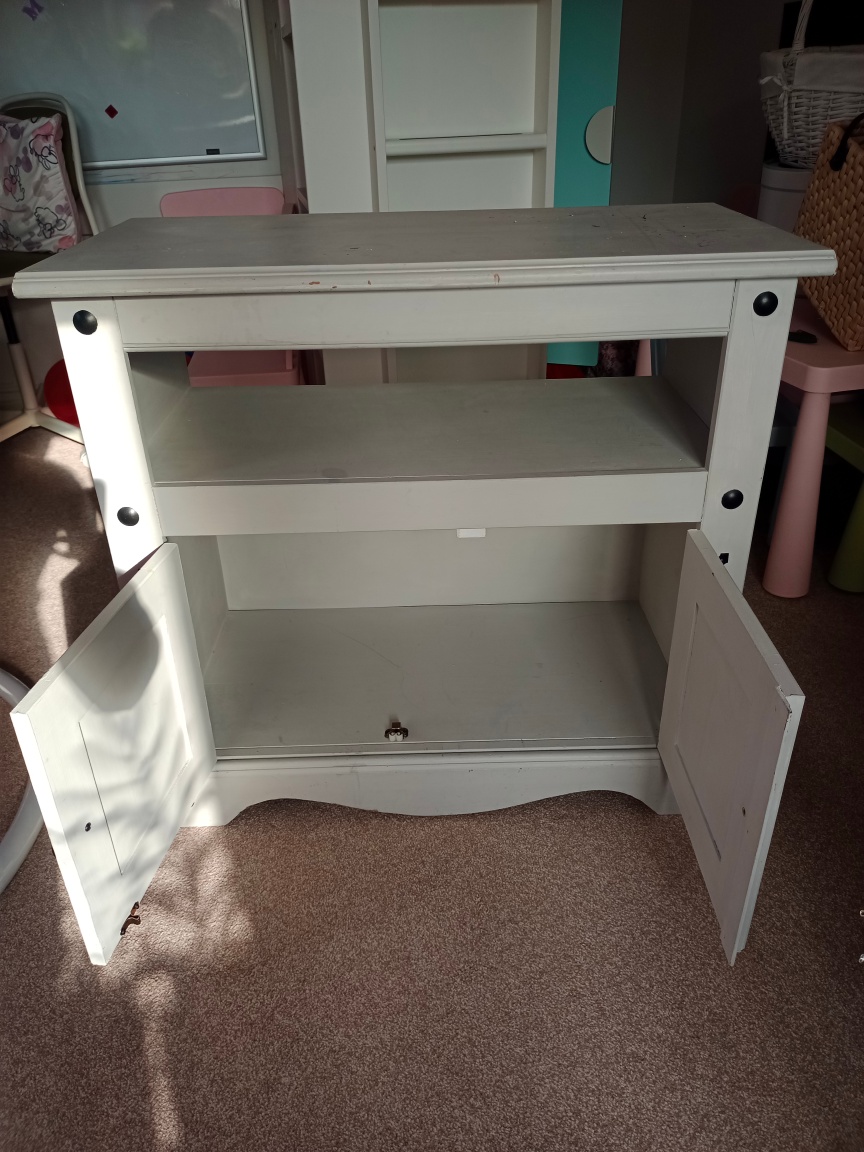 White Storage Cabinet with Doors - photo 3