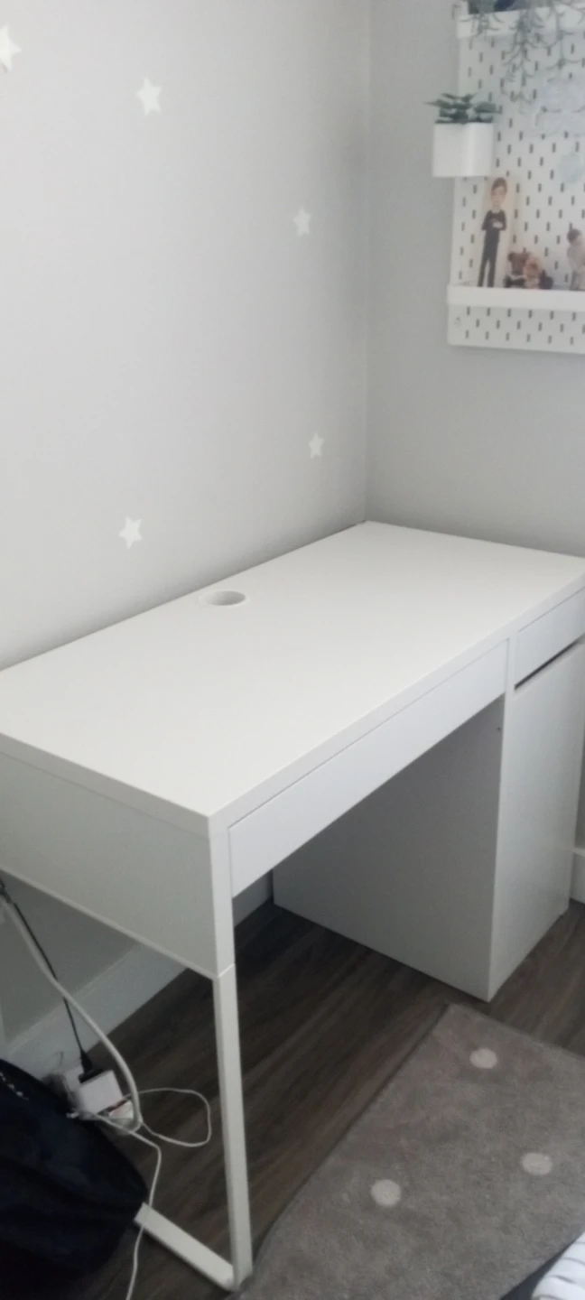 White IKEA MICKE Desk