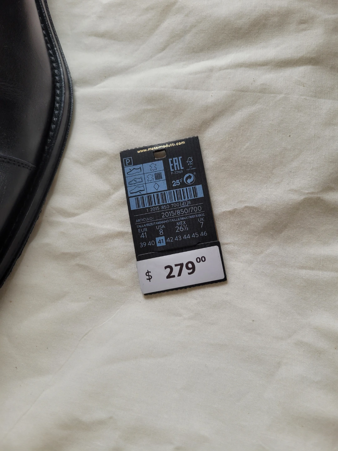 Massimo Dutti Black Leather Cap Toe Oxford Shoes - photo 3