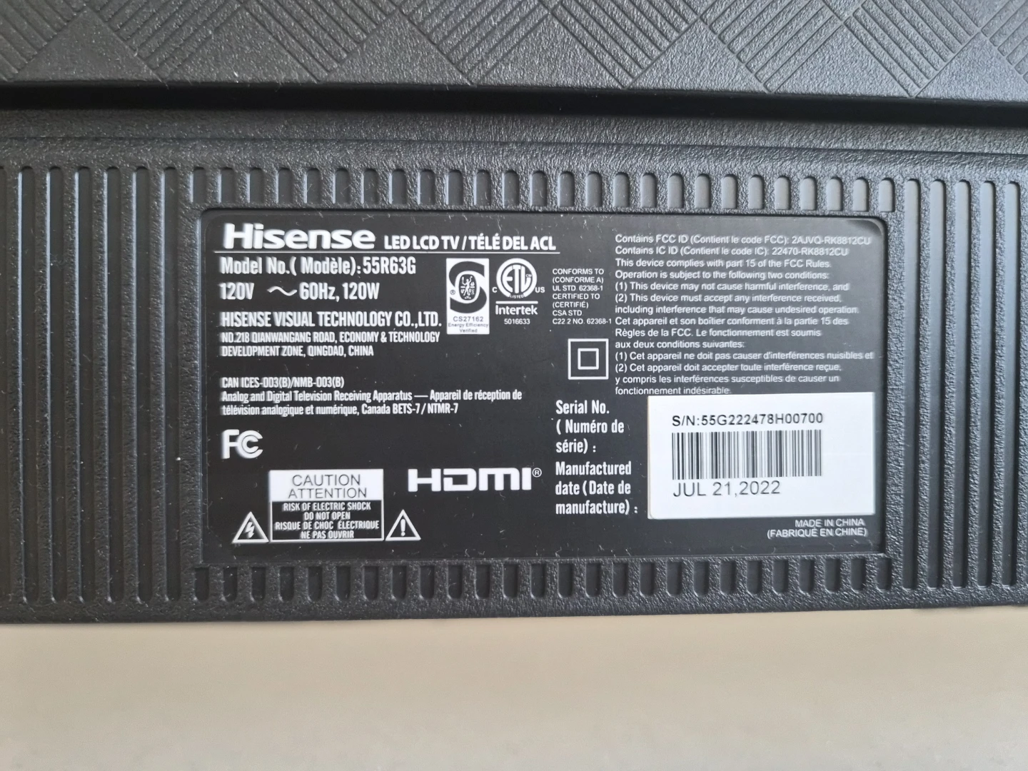 Hisense 55R6G 55" LED Roku TV - photo 2