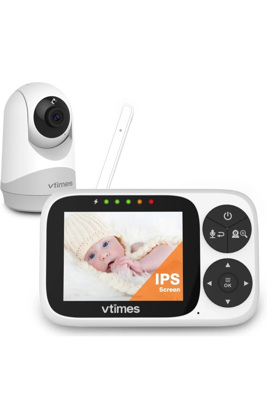 New Video Baby Monitor with 1 Camera, 3.2" IPS Screen