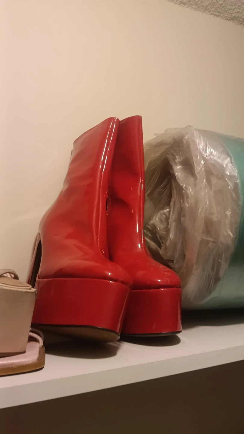 Red Platform Boots