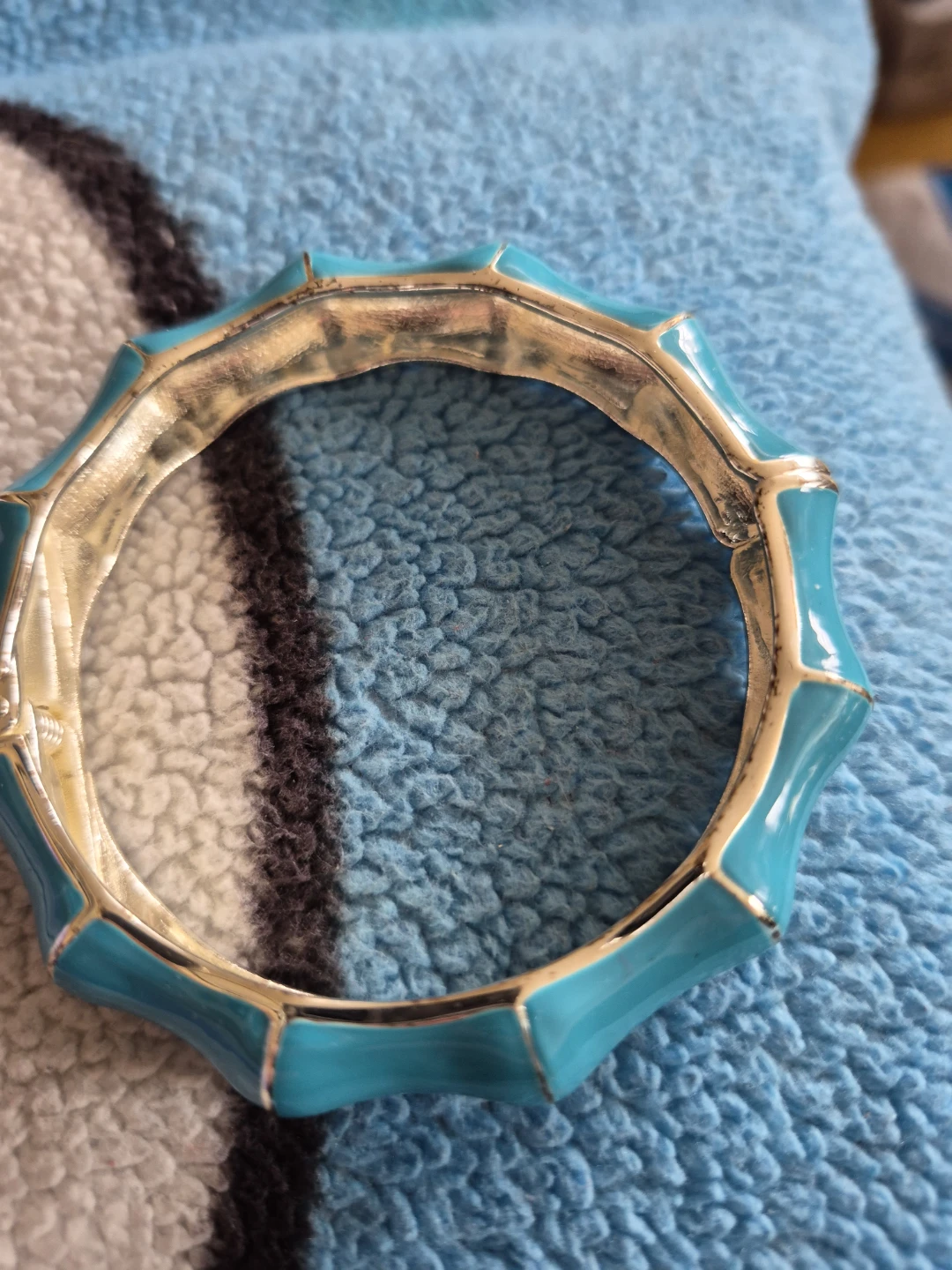 Turquoise Bamboo Style Bangle Bracelet