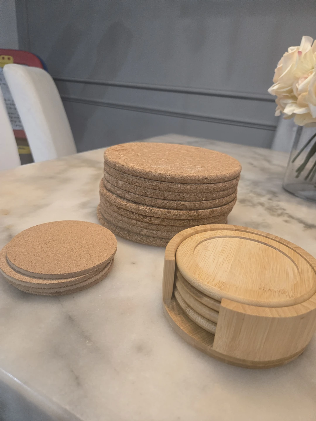 Stack of Cork Coasters