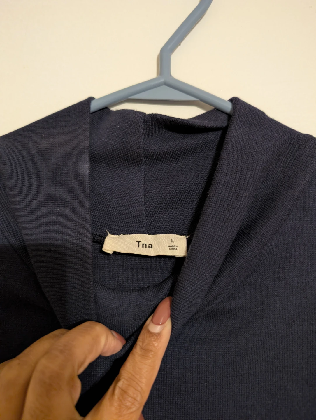 Tna Sleeveless Mock Neck Dress - Navy - Size L - photo 2