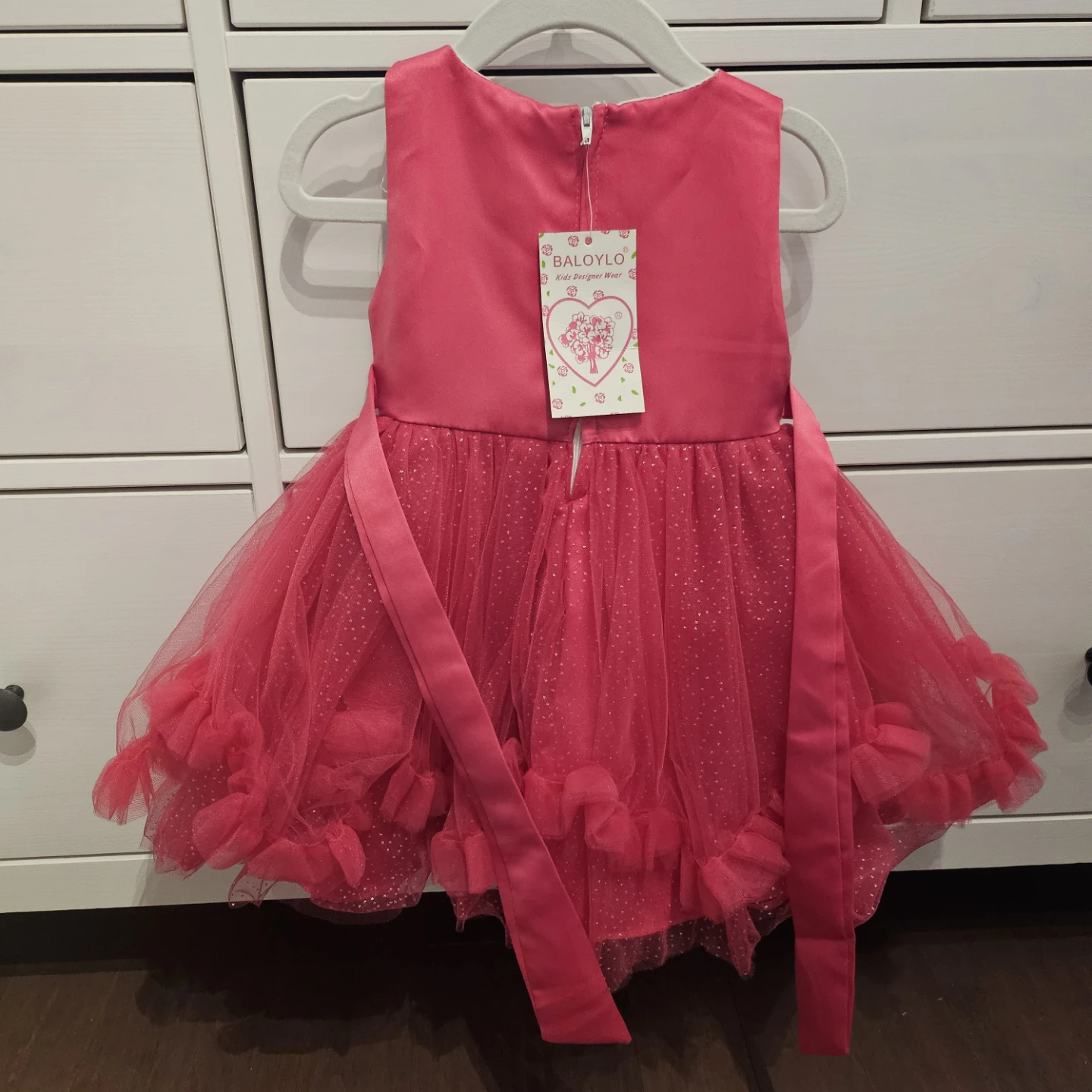 Baloylo Kids Designer Wear Pink Tulle Dress - photo 2