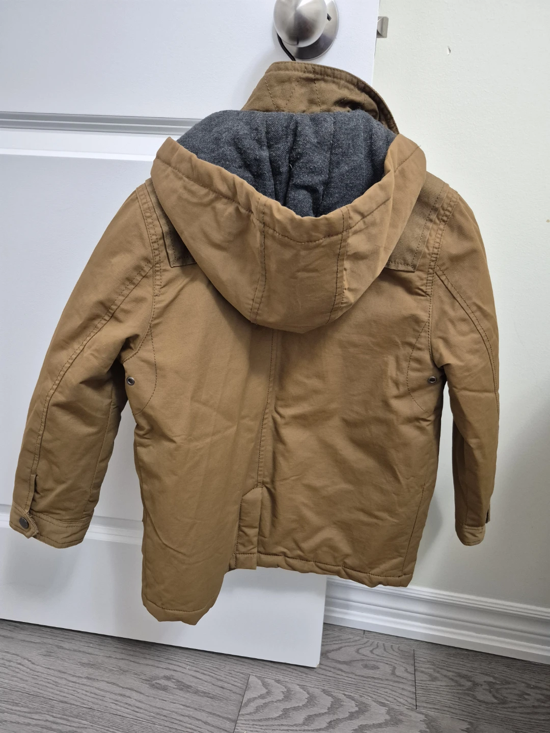 ZARA BOY Brown Hooded Winter Jacket size 7