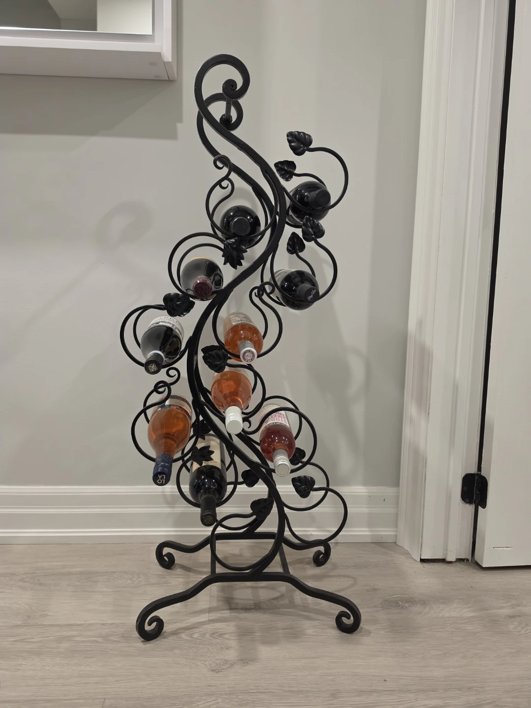 Black Metal 12-Bottle Wine Rack - photo 2
