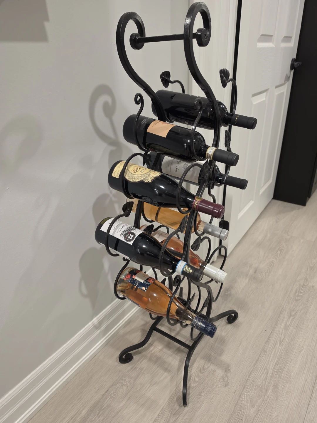 Black Metal 12-Bottle Wine Rack - photo 3