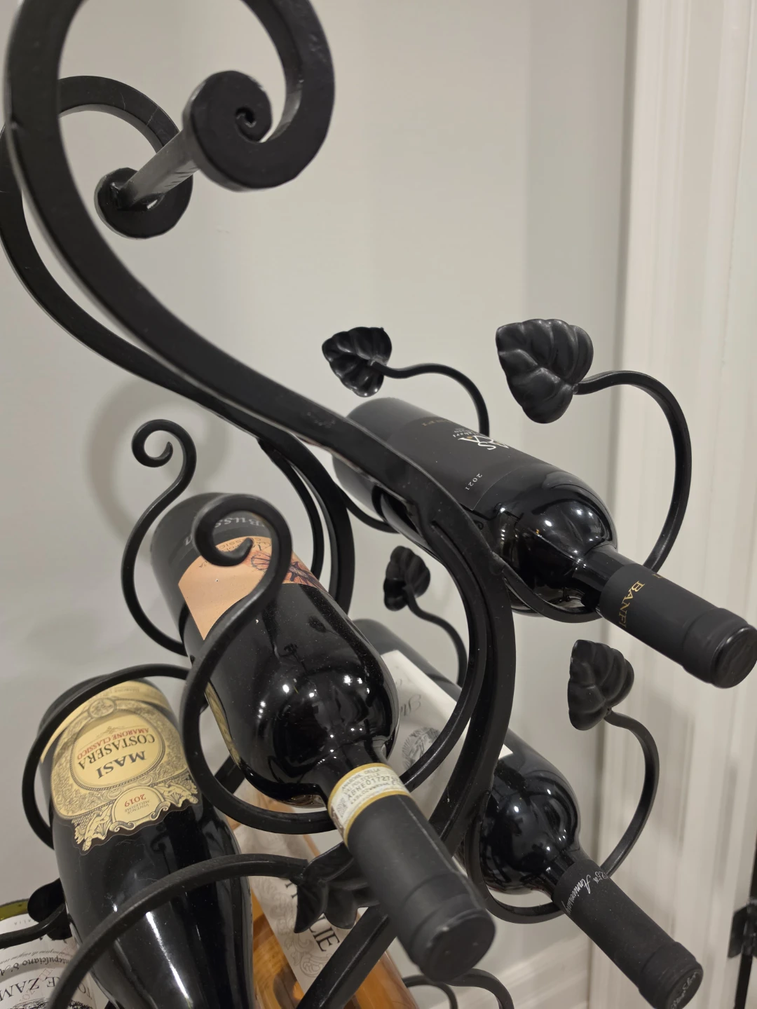 Black Metal 12-Bottle Wine Rack - photo 4