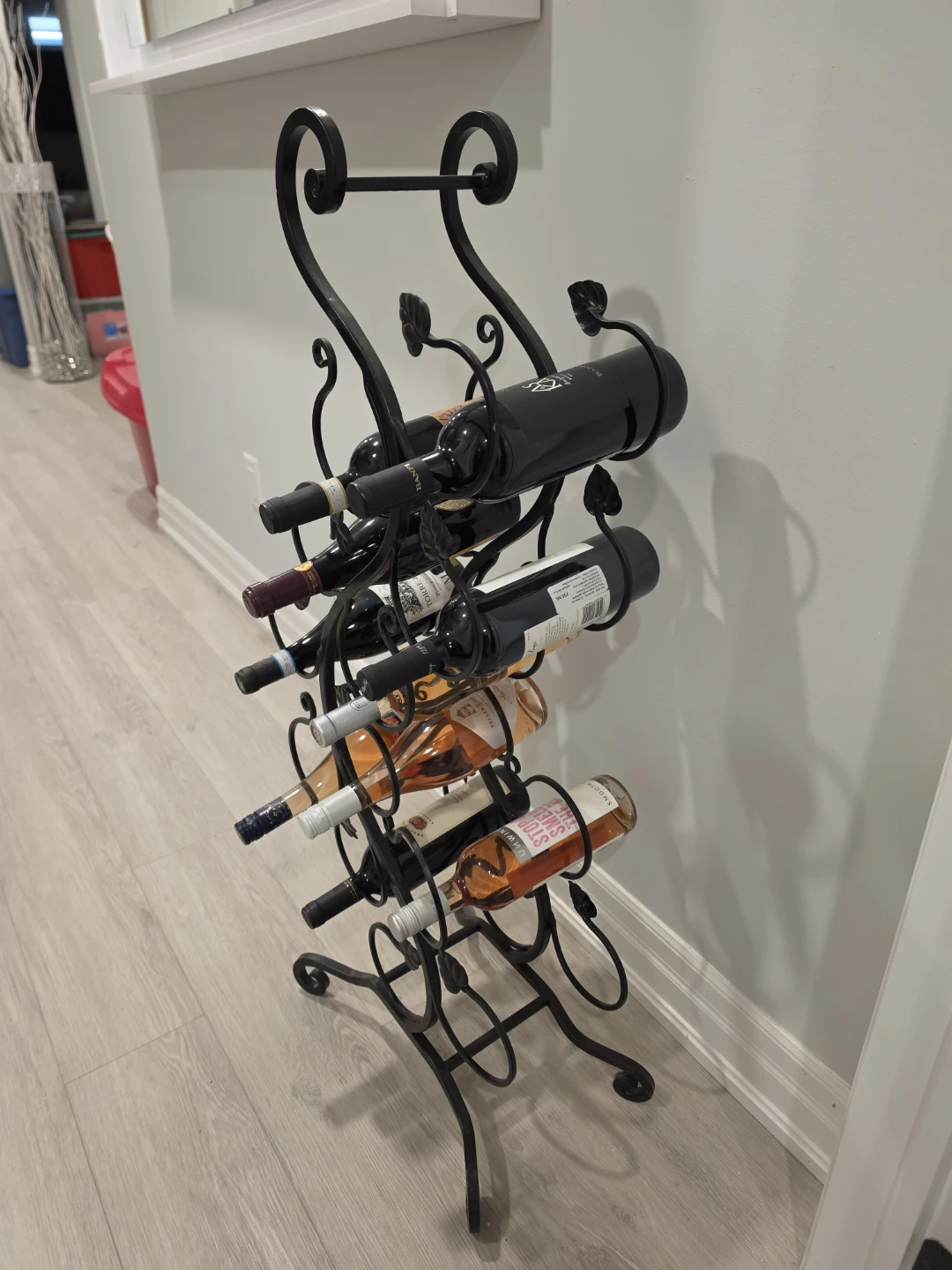 Black Metal 12-Bottle Wine Rack - photo 5