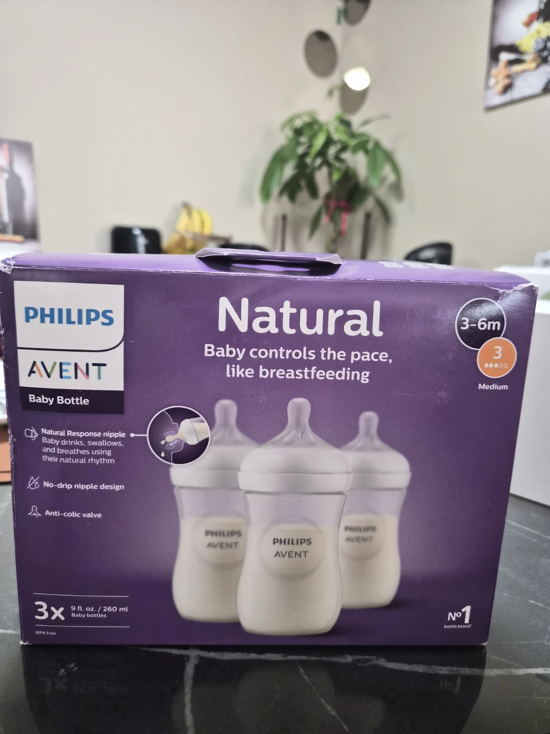 Philips Avent Natural Baby Bottle 9 oz / 260 ml 3x