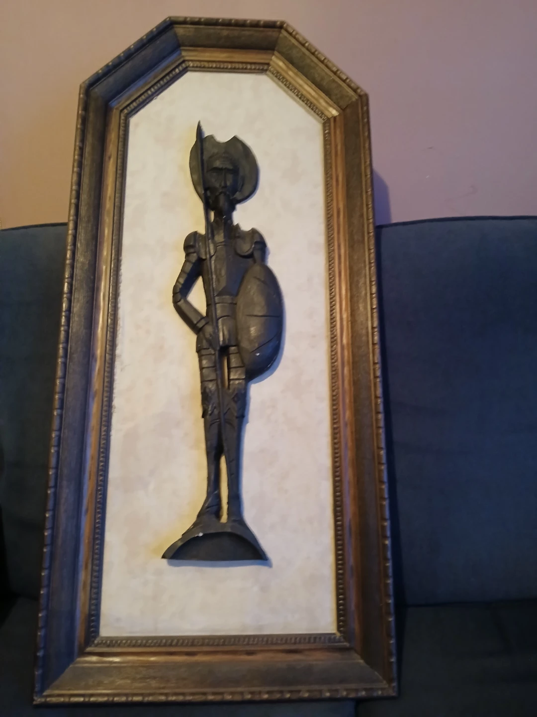 Carved Wooden Figurine of a Knight