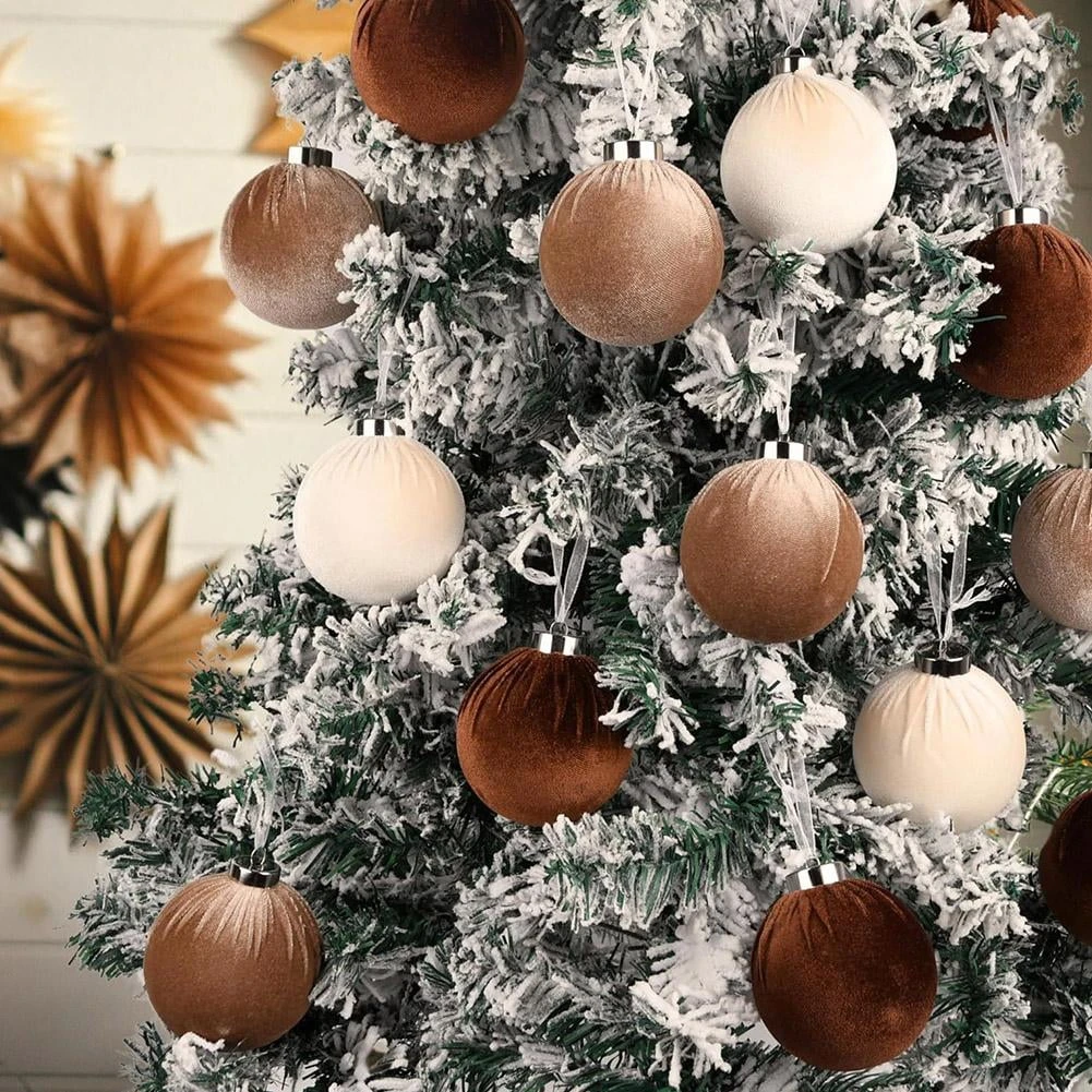 Christmas Tree Ornaments Velvet Balls - Christmas Decorations - photo 2