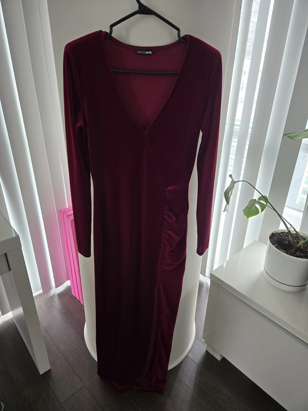 Fashion Nova Velvet Ruched Maxi Dress - photo 2