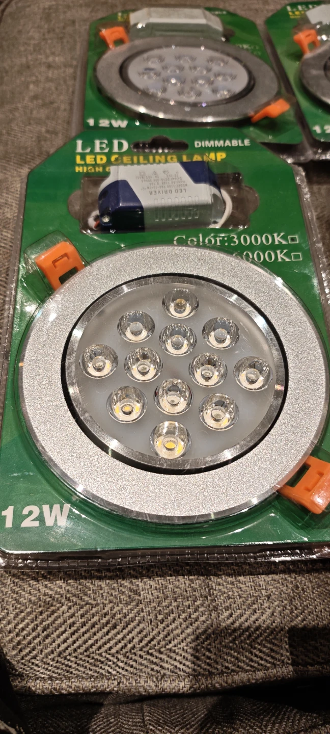LED Ceiling Lamp 12W Dimmable 6000K $10/1 or $30/4