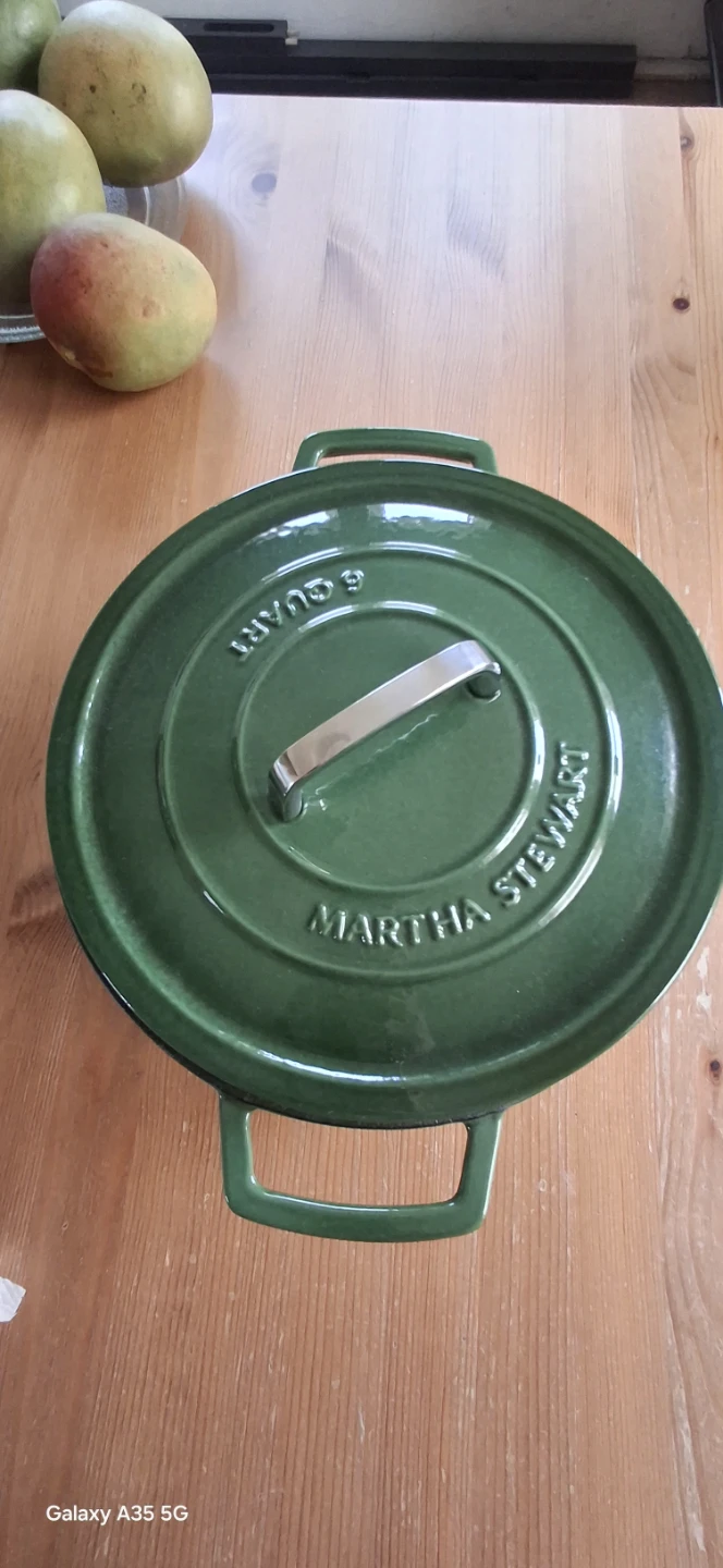 Martha Stewart 6 Quart Enameled Cast Iron Dutch Oven Green - photo 2