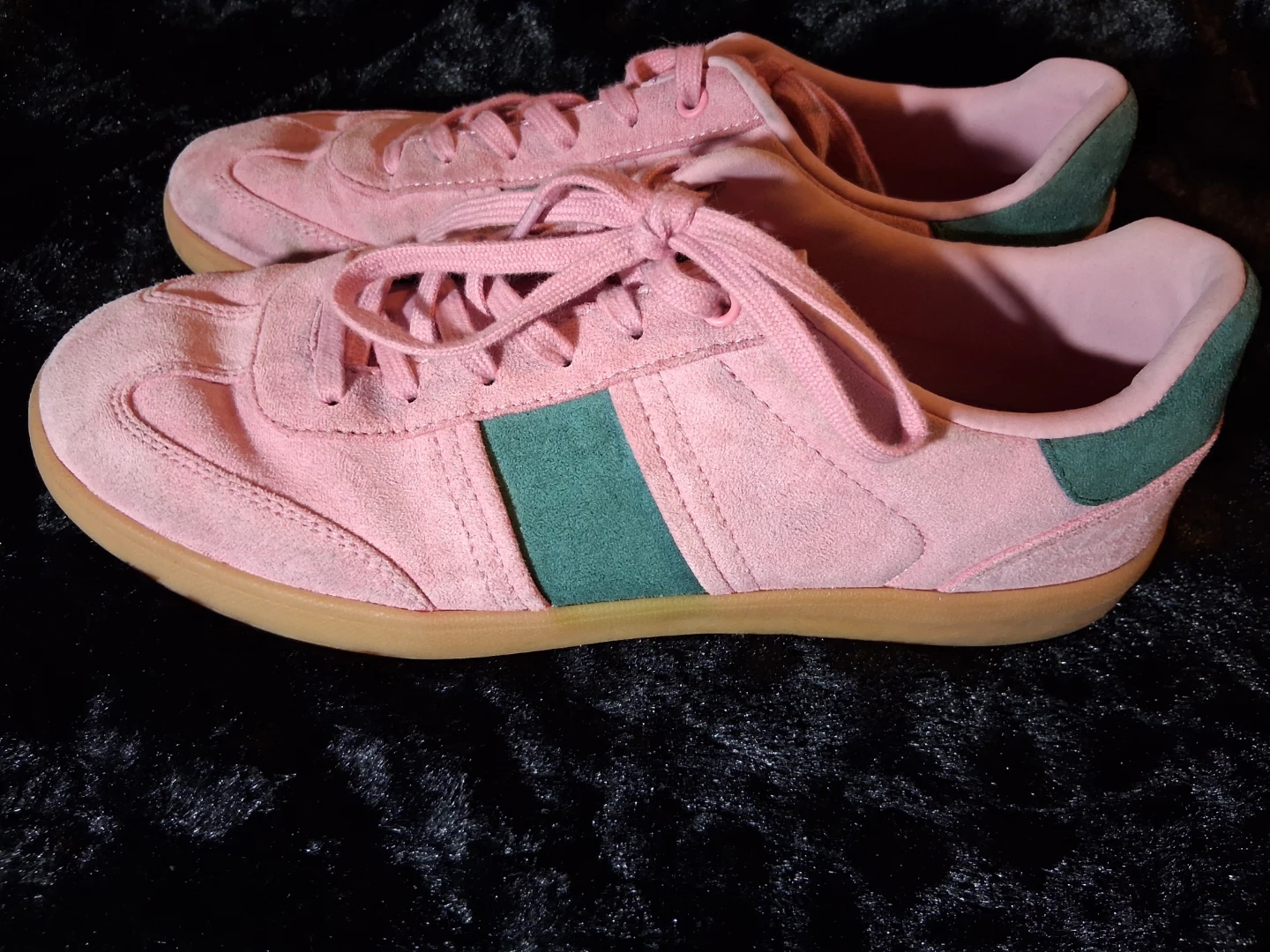 Zara Pink and Green Suede Sneakers Size 41