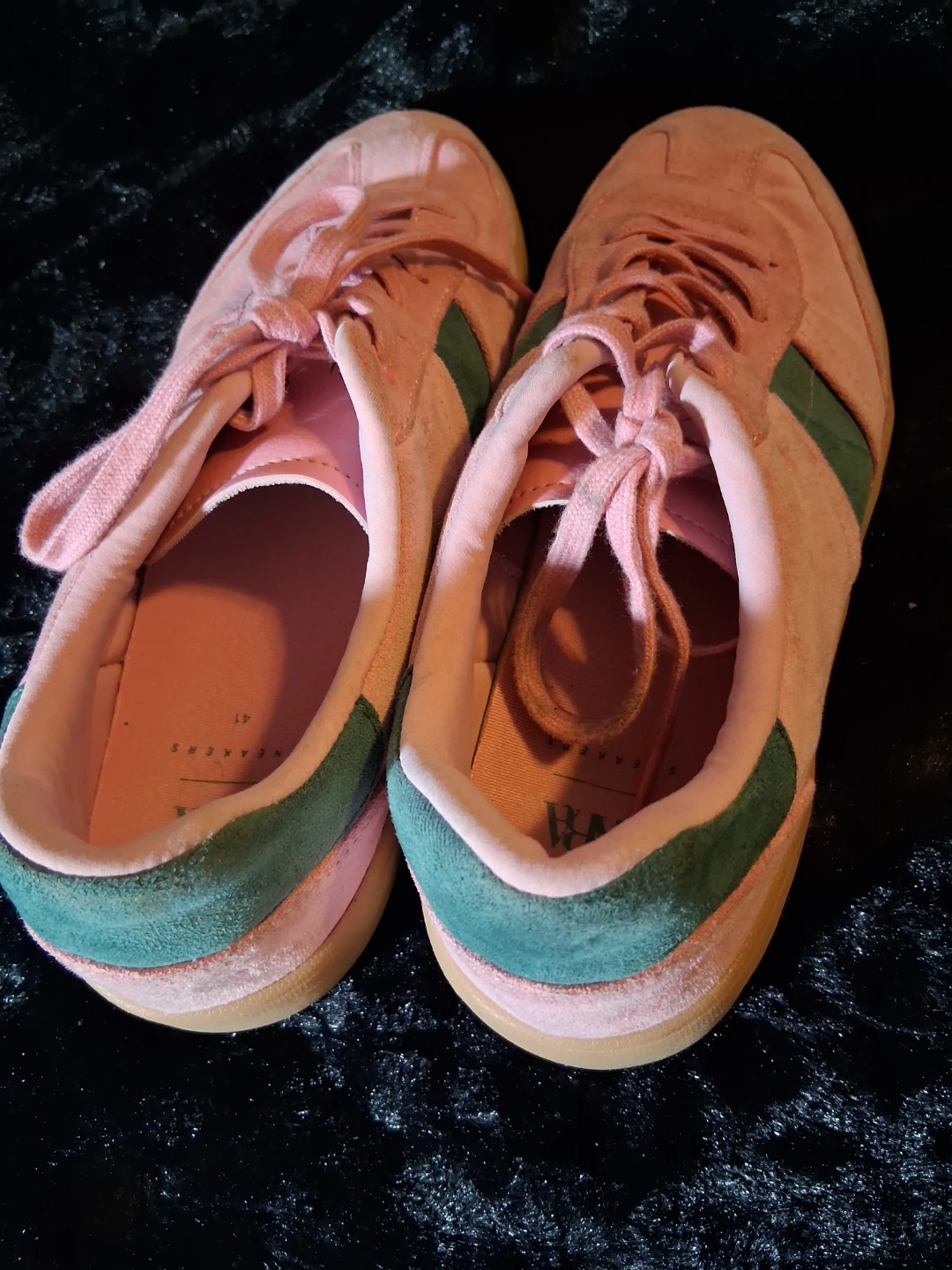 Zara Pink and Green Suede Sneakers Size 41 - photo 2