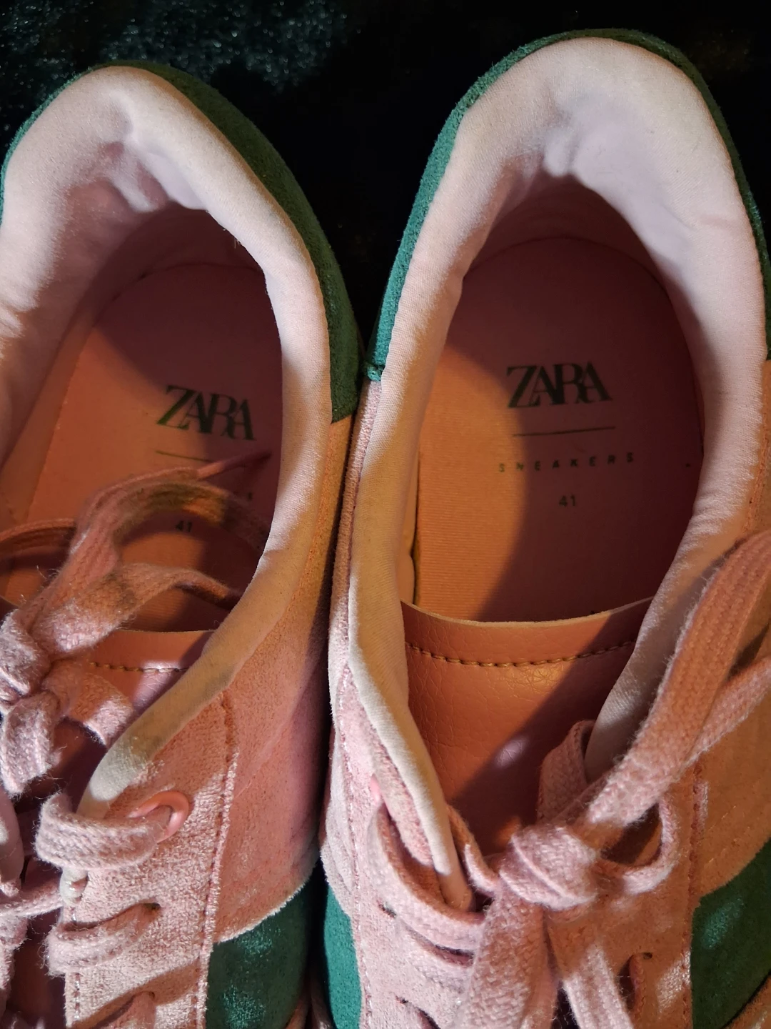 Zara Pink and Green Suede Sneakers Size 41 - photo 3