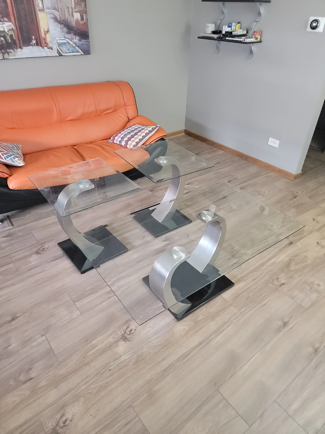 Glass Coffee Table Set - photo 2