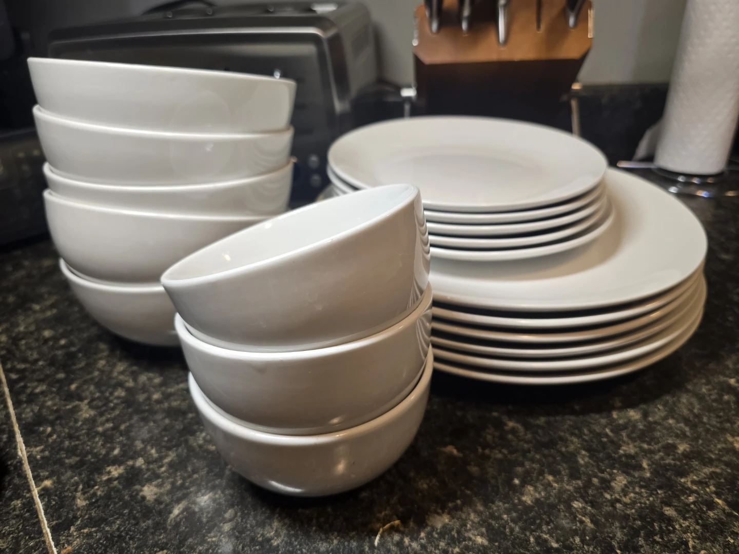 White Ceramic Dinnerware Set - Plates and Bowls - photo 3