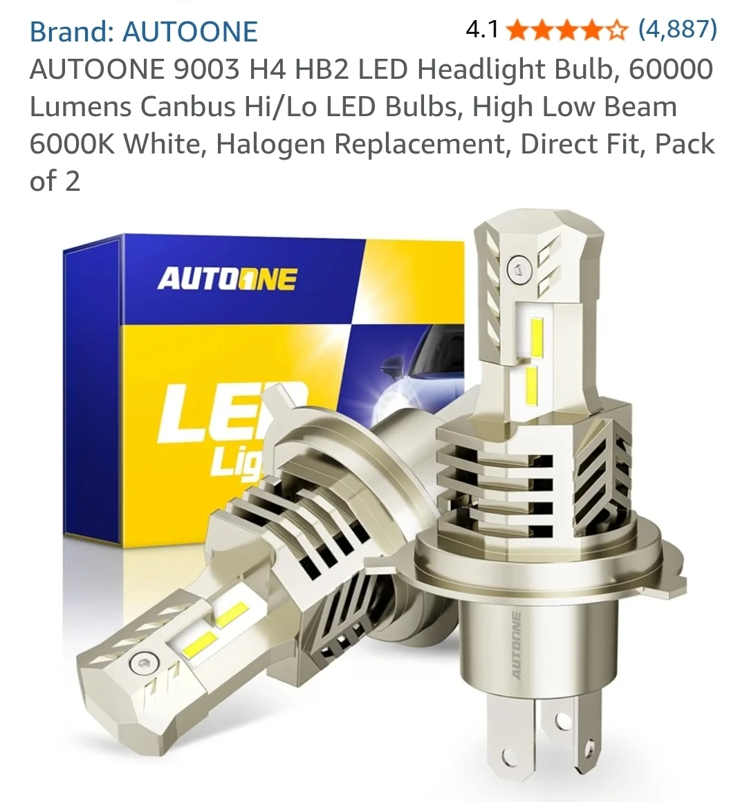 AUTOONE 9003 H4 HB2 LED Headlight Bulbs