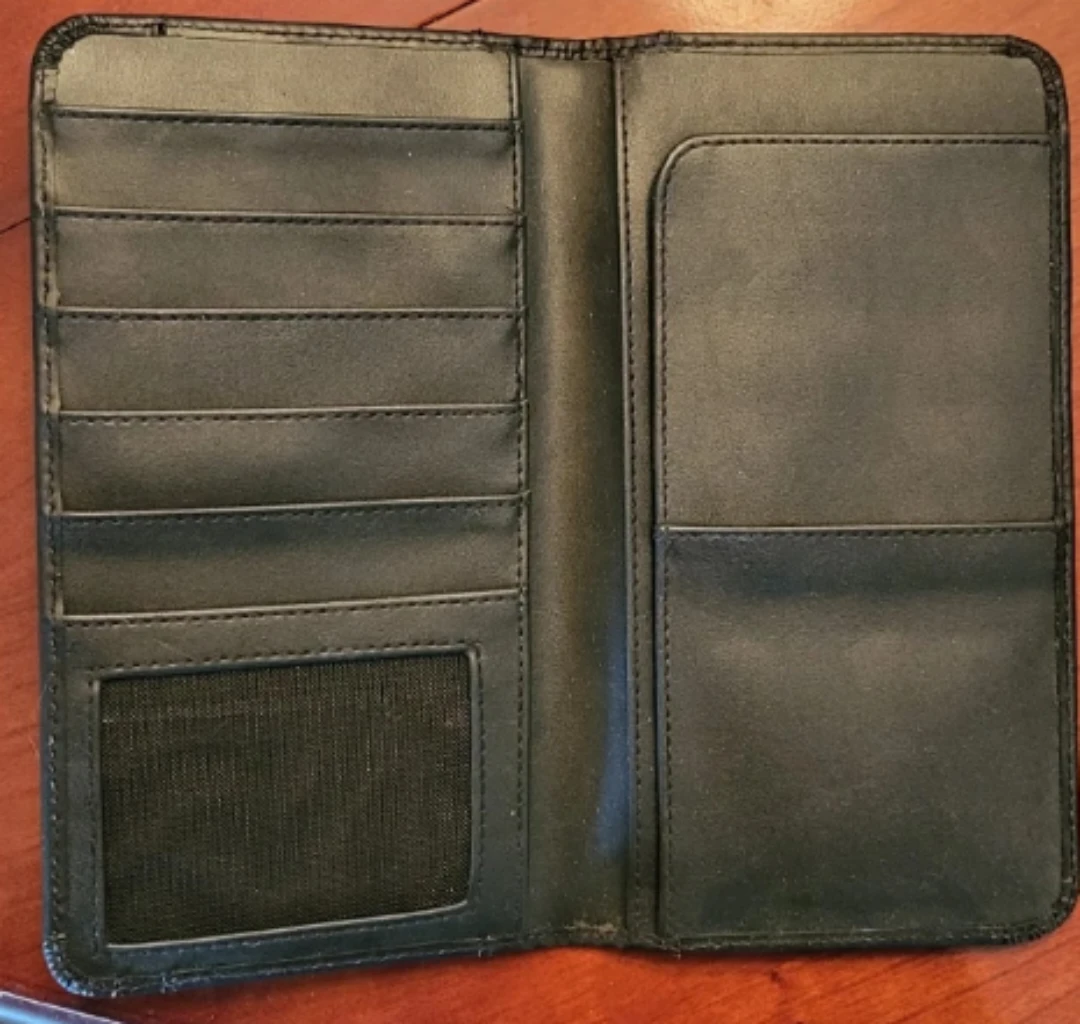 New Black Vegan Leather Bifold Travel Wallet - photo 2