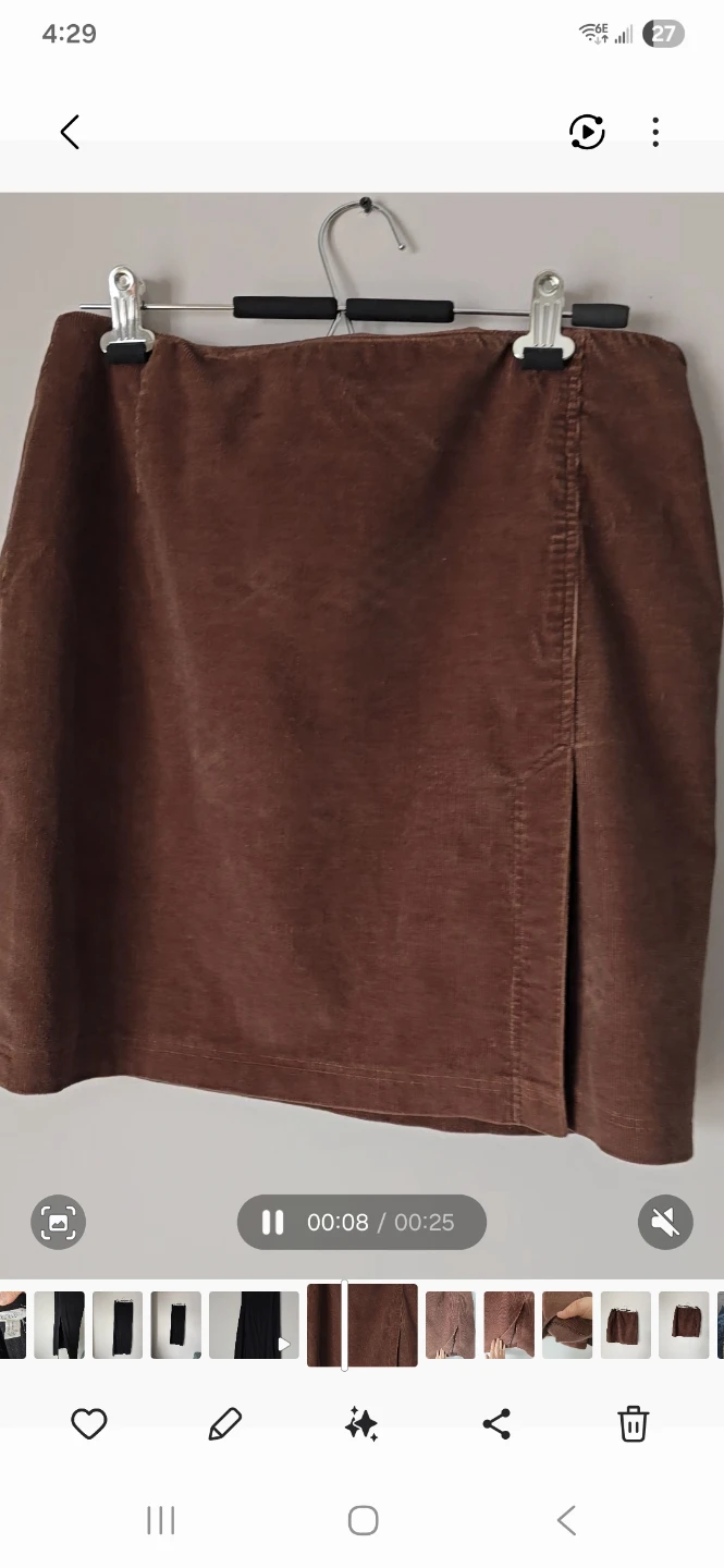 Vintage Brown Corduroy Skirt with Slit exelent conditions - photo 2