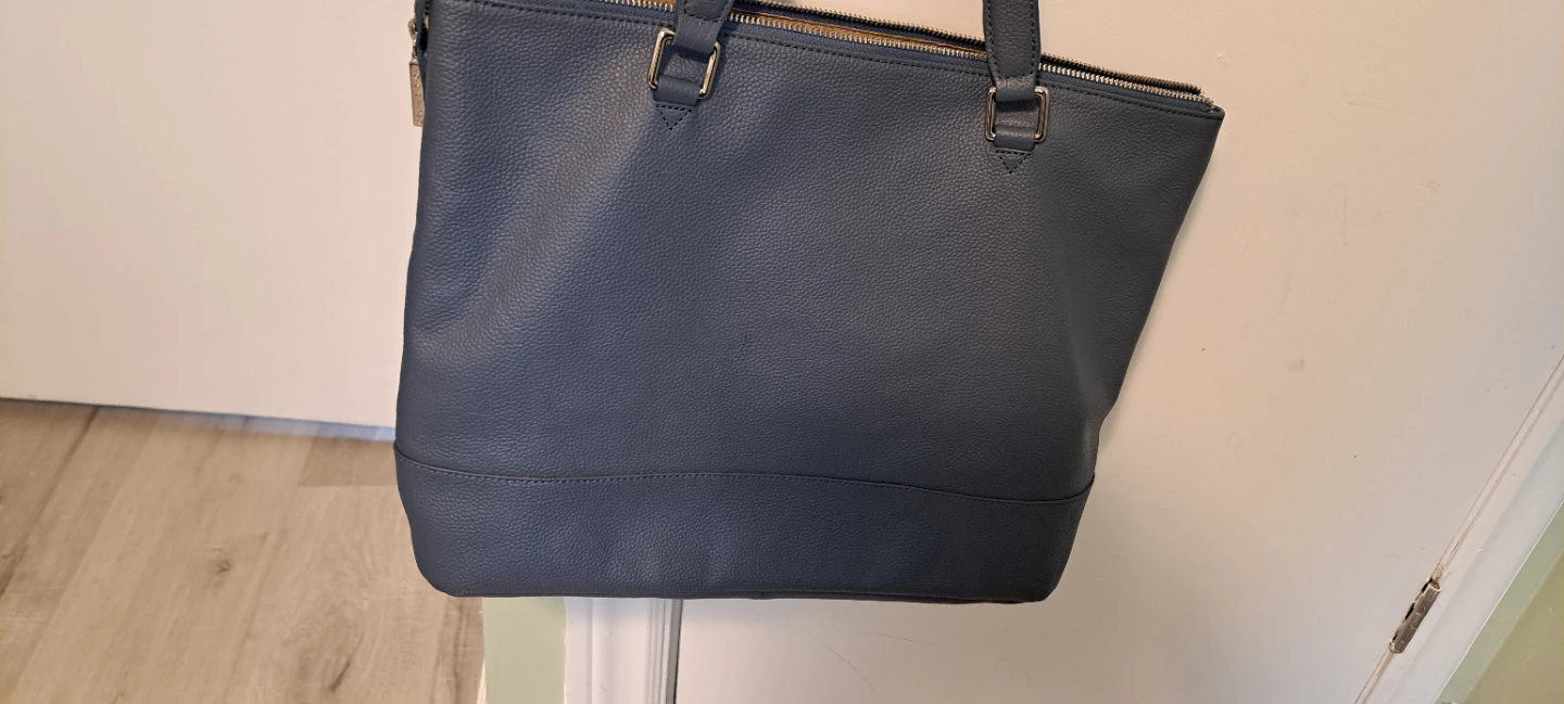 Celine Dion Blue Pebbled Leather Tote Bag - photo 4