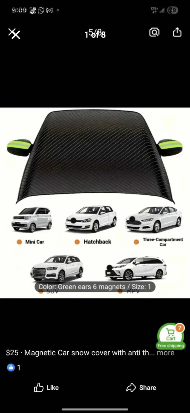 Magnetic Car Snow Cover Sunshade - One Size