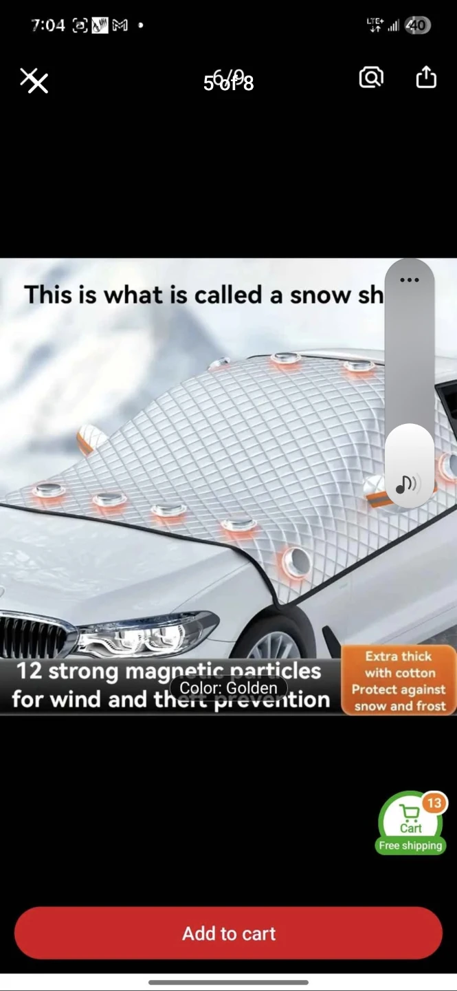 Magnetic Car Snow Cover Sunshade - One Size - photo 3
