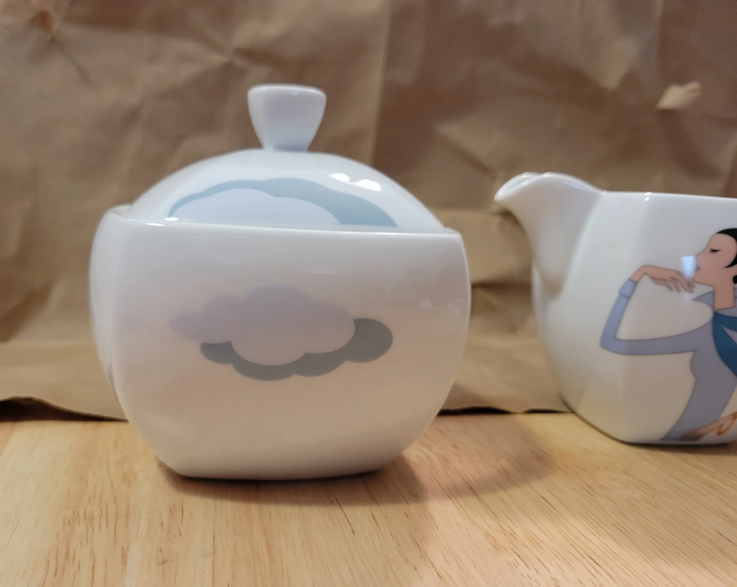 Vintage Studio Nova Bianca Covered Sugar Bowl and Creamer - photo 3