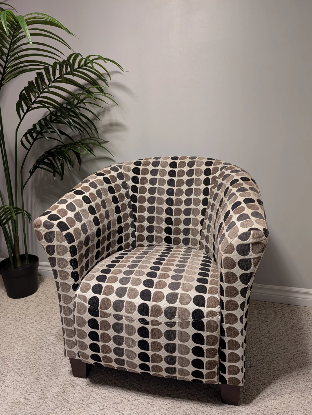 2 Accent Armchairs with Geometric Pattern