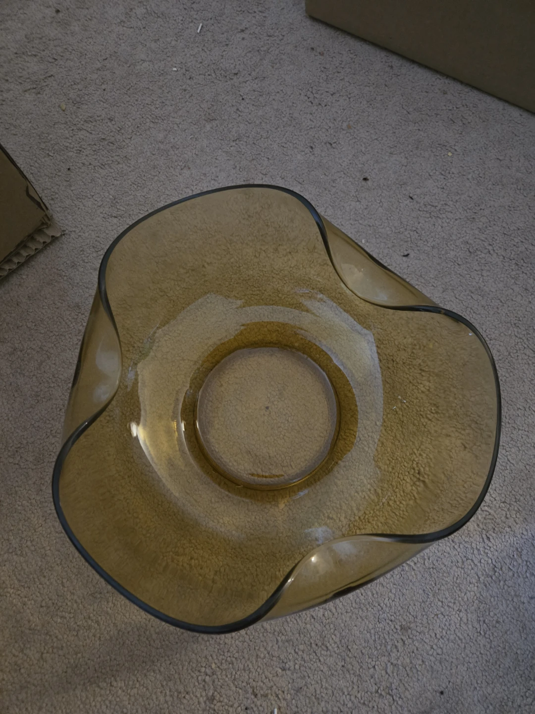 Amber Glass Decorative Bowl