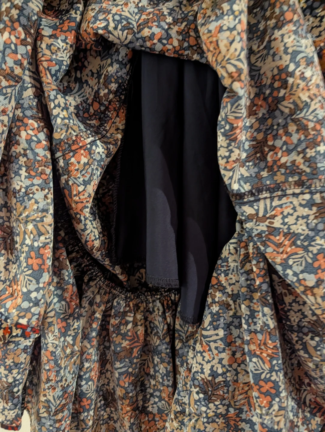 Floral Print Skirt with Uneven Ruffle Hem (Small) - photo 3