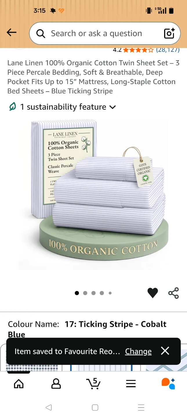 Lane Linen 100% Organic Cotton Twin XL Sheet Set