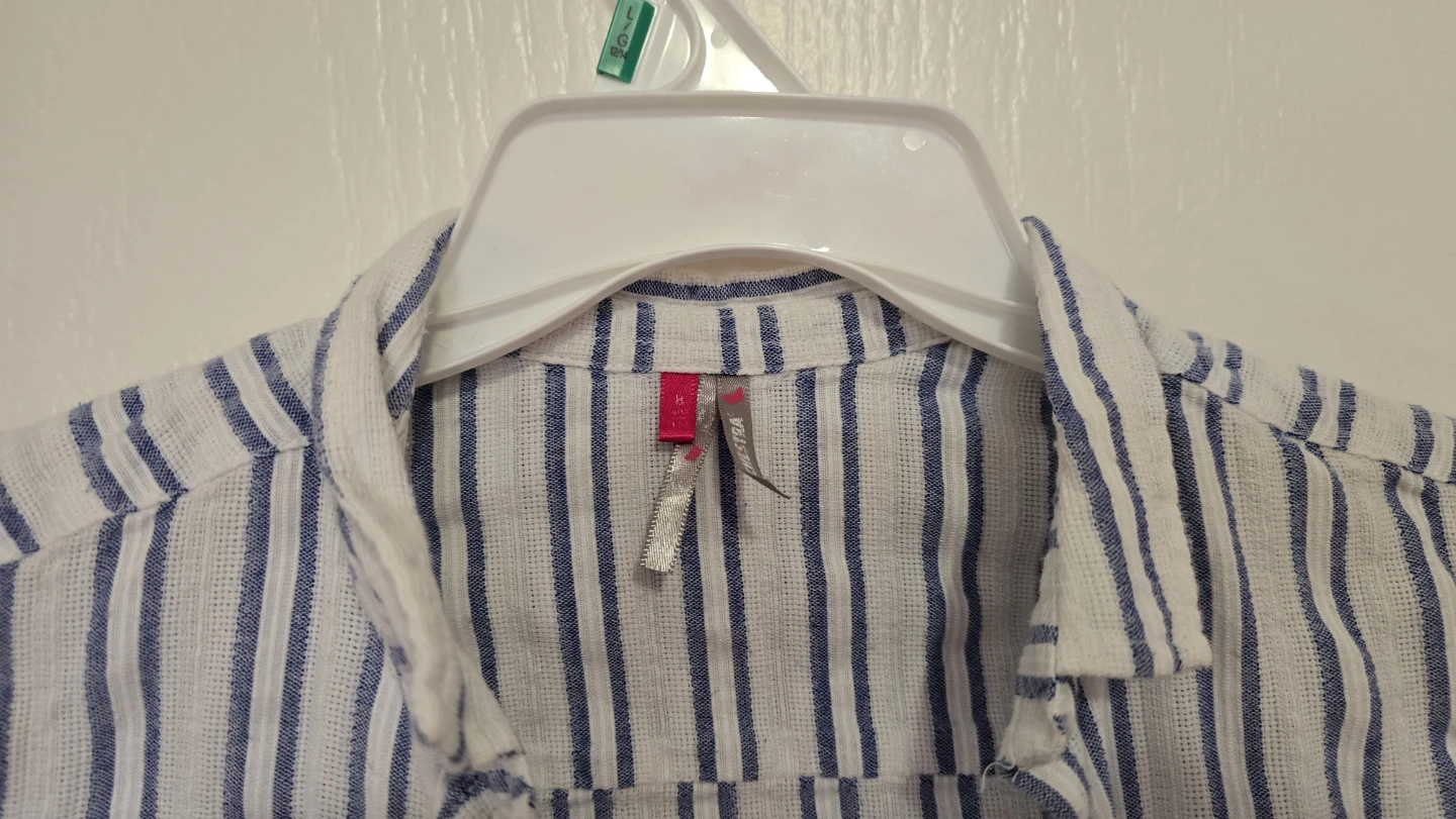 Girls Striped Button-Up Shirt - Size 8 (128cm) - photo 3